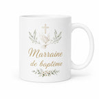 Mug marraine baptême personnalisé – Cadeau avec prénom et date