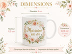 Mug marraine personnalisé avec prénom – Cadeau marraine fleuri