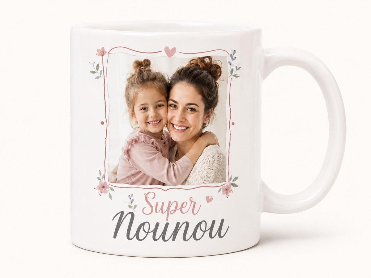 Mug nounou personnalisé avec photo – Cadeau merci assistante maternelle