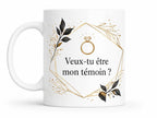 Mug témoin de mariage personnalisé, cadeau demande témoin, tasse prénom future mariée ou marié, souvenir cérémonie