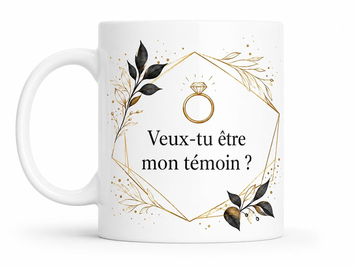 Mug témoin de mariage personnalisé, cadeau demande témoin, tasse prénom future mariée ou marié, souvenir cérémonie