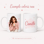Mug personnalisé prénom et avatar photo – Tasse portrait personnalisée avec visage