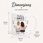 Mug meilleure amie personnalisé – Prénoms et avatars, cadeau amitié pour bestie