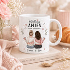 Mug meilleure amie personnalisé – Prénoms et avatars, cadeau amitié pour bestie