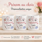 Mug infirmière personnalisé avec prénom et avatar – Cadeau infirmière, tasse soignante