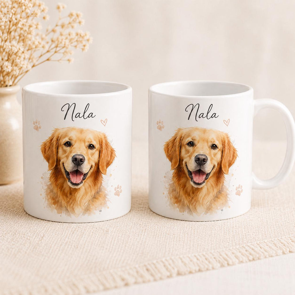 Mug personnalisé animal avec photo et prénom – Portrait chien ou chat, cadeau animaux