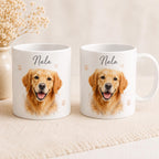 Mug personnalisé animal avec photo et prénom – Portrait chien ou chat, cadeau animaux