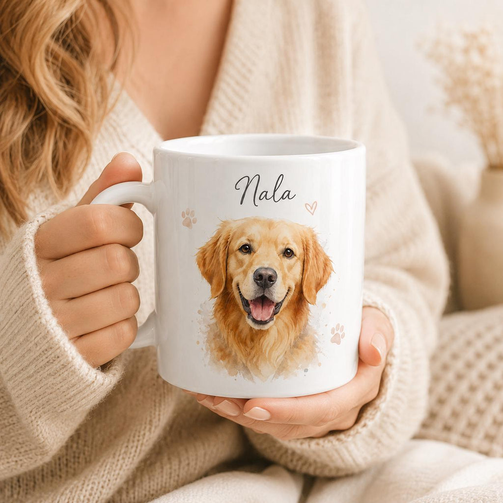 Mug personnalisé animal avec photo et prénom – Portrait chien ou chat, cadeau animaux