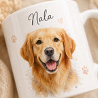 Mug personnalisé animal avec photo et prénom – Portrait chien ou chat, cadeau animaux