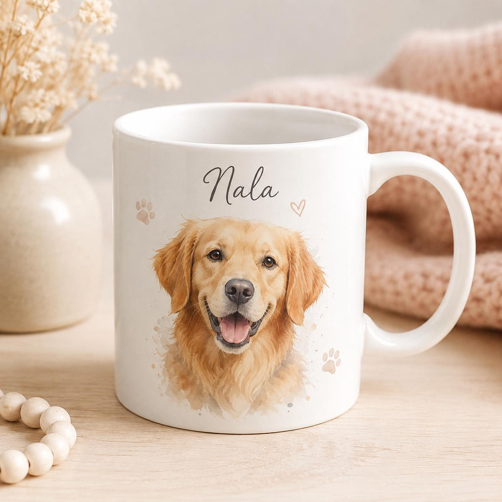 Mug personnalisé animal avec photo et prénom – Portrait chien ou chat, cadeau animaux
