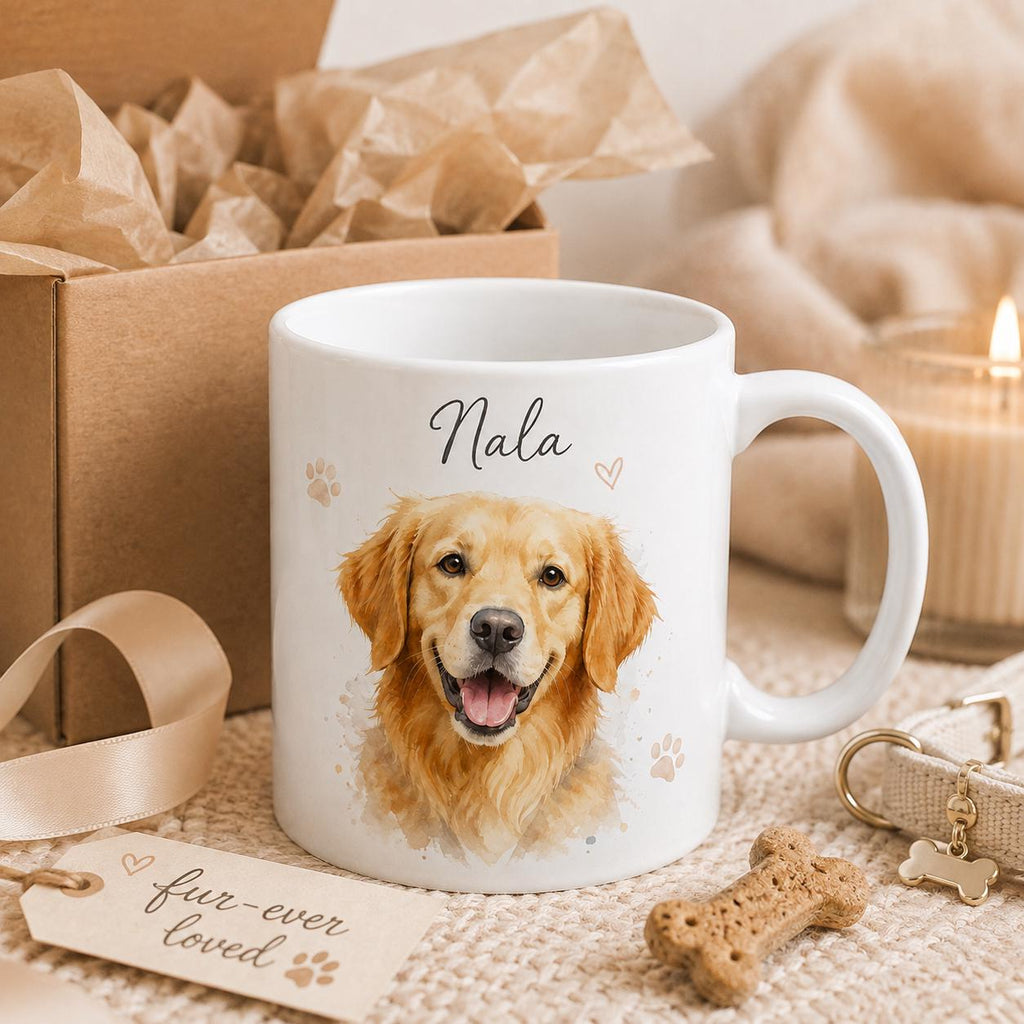 Mug personnalisé animal avec photo et prénom – Portrait chien ou chat, cadeau animaux