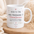 Mug Demande Parrain Personnalisé, Veux-tu Être Mon Parrain, Cadeau Annonce Grossesse ou Baptême avec Prénom