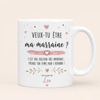 Mug Demande Marraine Personnalisé, Veux-tu Être Ma Marraine, Cadeau Annonce Grossesse ou Baptême avec Prénom