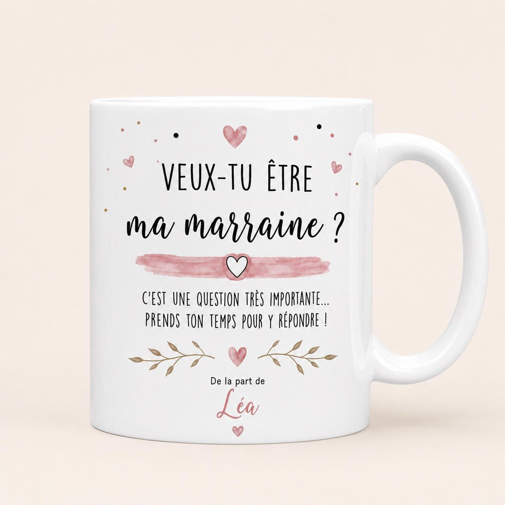 Mug Demande Parrain Personnalisé, Veux-tu Être Mon Parrain, Cadeau Annonce Grossesse ou Baptême avec Prénom