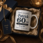 Mug Homme 60 Ans Personnalisé avec Prénom, Cadeau Anniversaire Homme Original, Tasse Humour 60 Ans