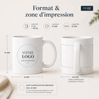 Mug personnalisé avec logo entreprise – Tasse personnalisée 11 oz – Cadeau entreprise et collaborateurs B2B