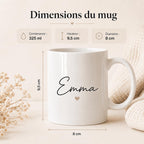 Mug Personnalisé Prénom – Tasse Personnalisée avec Prénom ou Texte – Cadeau Original Femme Homme – Anniversaire, Noël, Collègue