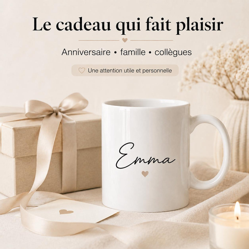 Mug Personnalisé Prénom – Tasse Personnalisée avec Prénom ou Texte – Cadeau Original Femme Homme – Anniversaire, Noël, Collègue