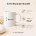 Mug Personnalisé Prénom – Tasse Personnalisée avec Prénom ou Texte – Cadeau Original Femme Homme – Anniversaire, Noël, Collègue