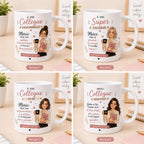 Mug Personnalisé Collègue Femme – Cadeau Départ Collègue – Tasse Collègue Exceptionnelle – Message Personnalisé au Dos – Cadeau Équipe