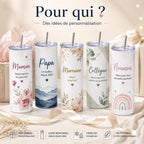Gourde Personnalisée Adulte avec Prénom | Bouteille Personnalisée | Cadeau Femme Homme | Gourde Travail Sport