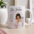 Mug Dentiste Personnalisé avec Prénom, Cadeau Merci Dentiste, Tasse Métier Cabinet Dentaire