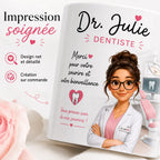 Mug Dentiste Personnalisé avec Prénom, Cadeau Merci Dentiste, Tasse Métier Cabinet Dentaire