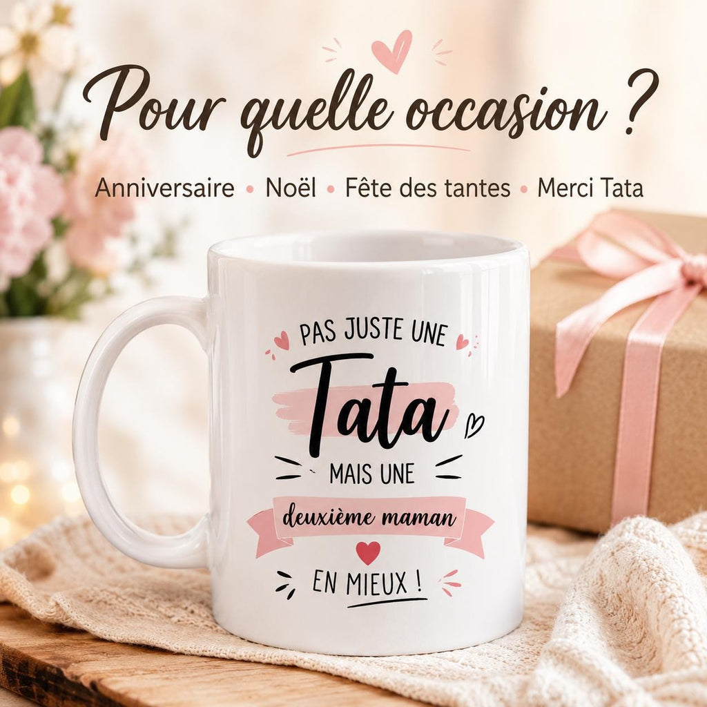 Tasse personnalisée Tata – Mug avec prénom, cadeau original pour une tata
