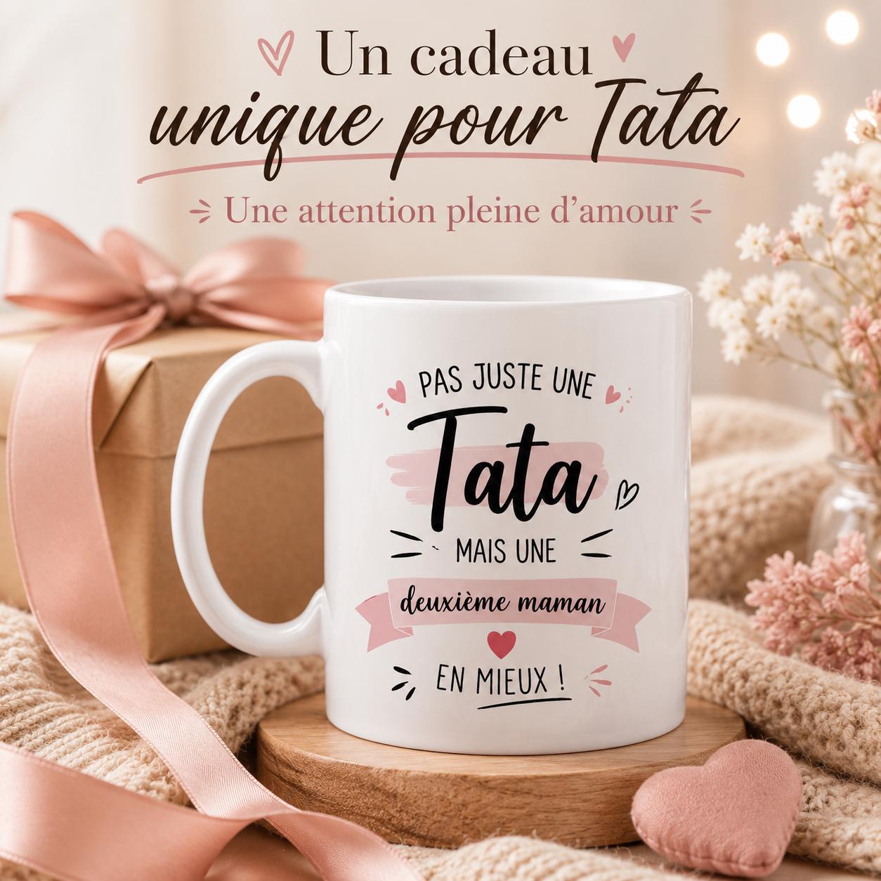 Tasse personnalisée Tata – Mug avec prénom, cadeau original pour une tata