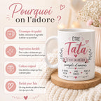 Mug Tata en céramique – Tasse Tata, cadeau Tata original, idée cadeau tante anniversaire Noël