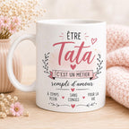 Mug Tata en céramique – Tasse Tata, cadeau Tata original, idée cadeau tante anniversaire Noël
