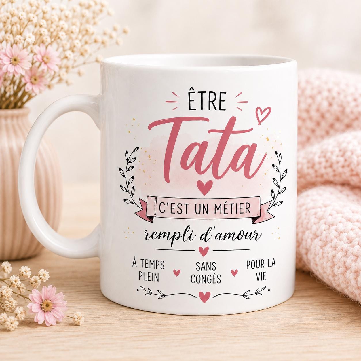 Mug Tata en céramique – Tasse Tata, cadeau Tata original, idée cadeau tante anniversaire Noël