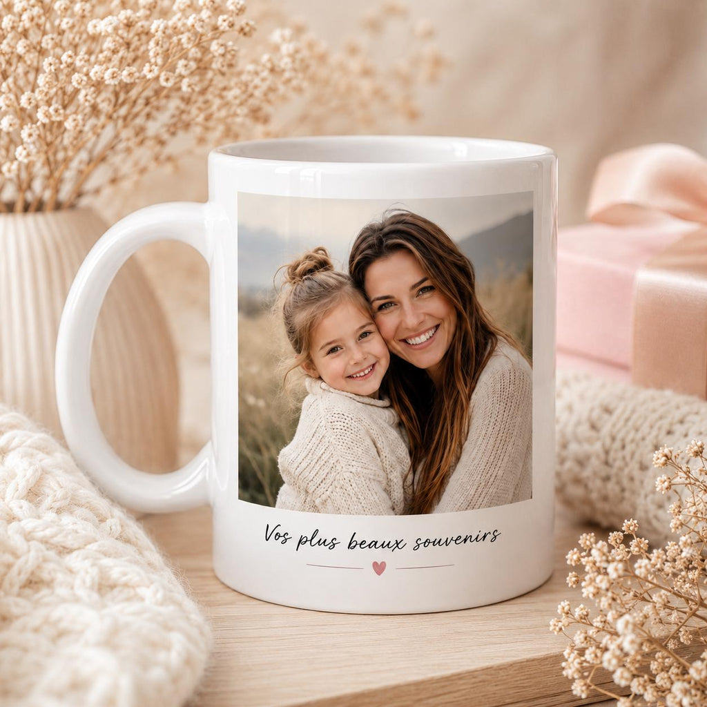 Tasse personnalisée photo et texte – Mug avec photo, cadeau personnalisé anniversaire couple famille - tasse céramique personnalisable