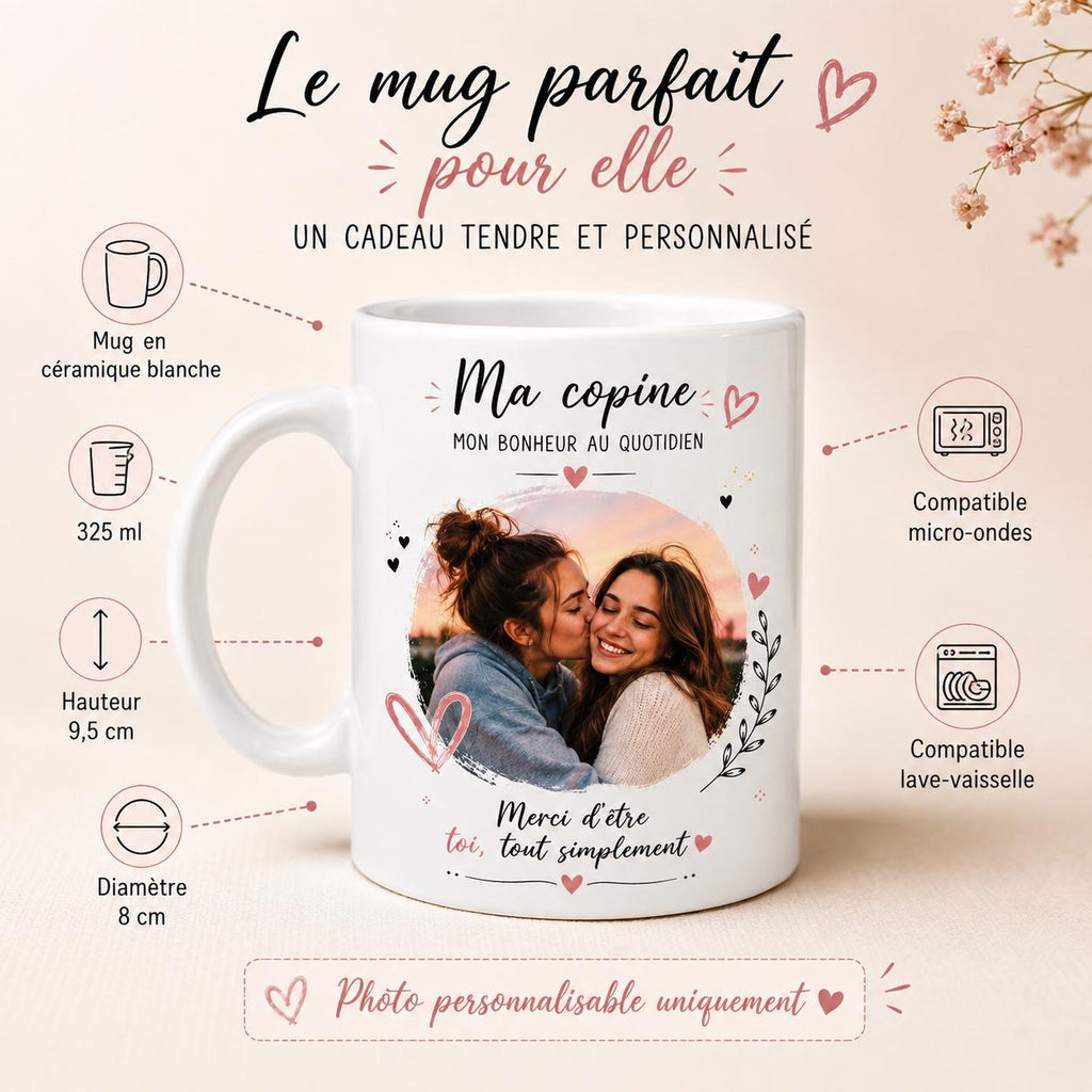 Tasse personnalisée copine avec photo – Mug photo amie, cadeau meilleure amie, anniversaire