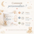 Mug Naissance Personnalisé Bébé avec Prénom, Date, Poids et Taille – Cadeau Naissance Original – Tasse Souvenir Bébé