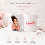 Mug personnalisé prénom et avatar photo – Tasse portrait personnalisée avec visage