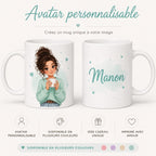 Mug personnalisé prénom et avatar photo – Tasse portrait personnalisée avec visage