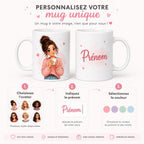 Mug personnalisé prénom et avatar photo – Tasse portrait personnalisée avec visage