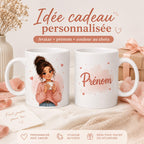 Mug personnalisé prénom et avatar photo – Tasse portrait personnalisée avec visage