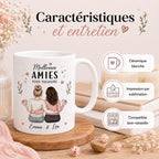Mug meilleure amie personnalisé – Prénoms et avatars, cadeau amitié pour bestie