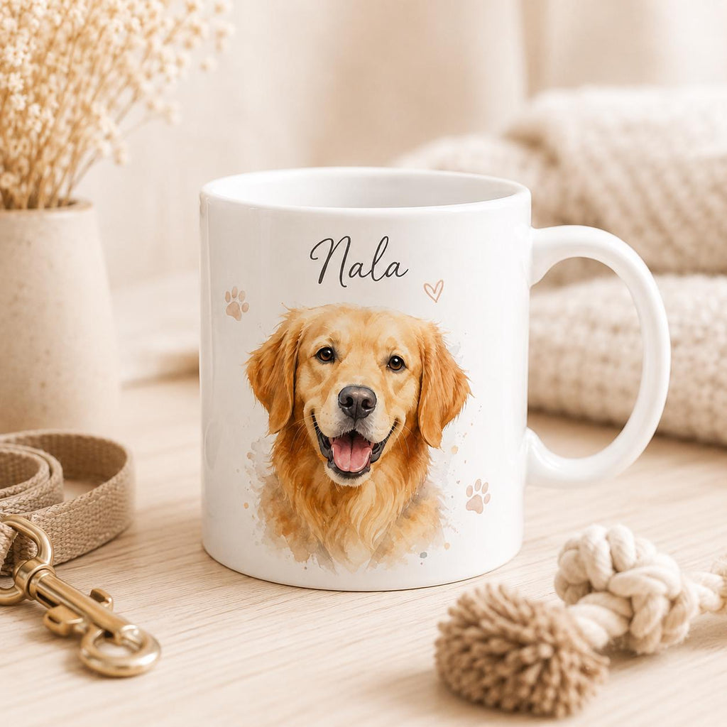 Mug personnalisé animal avec photo et prénom – Portrait chien ou chat, cadeau animaux