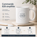 Mug personnalisé avec logo entreprise – Tasse personnalisée 11 oz – Cadeau entreprise et collaborateurs B2B