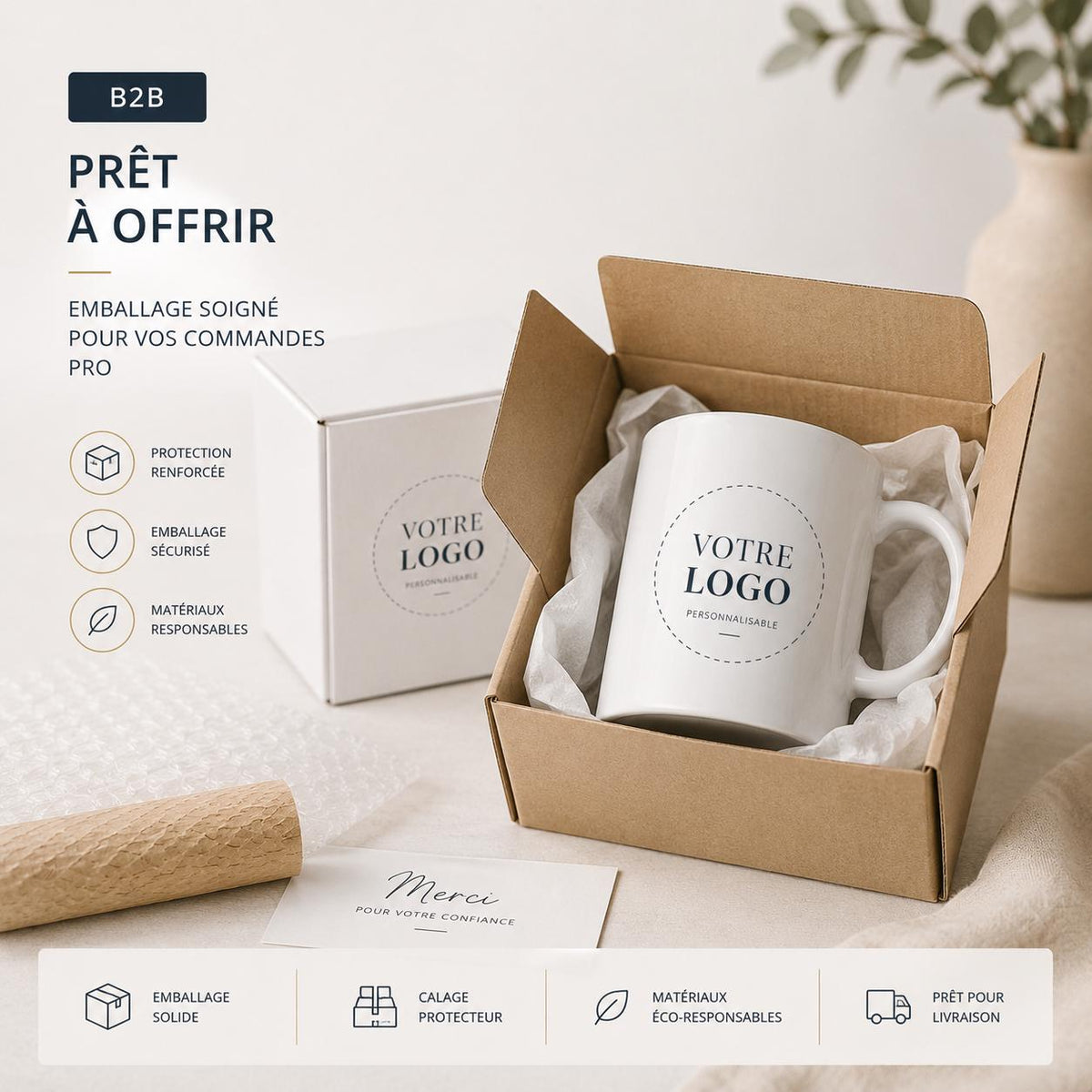 Mug personnalisé avec logo entreprise – Tasse personnalisée 11 oz – Cadeau entreprise et collaborateurs B2B