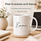 Mug Personnalisé Prénom – Tasse Personnalisée avec Prénom ou Texte – Cadeau Original Femme Homme – Anniversaire, Noël, Collègue