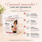 Mug Personnalisé Collègue Femme – Cadeau Départ Collègue – Tasse Collègue Exceptionnelle – Message Personnalisé au Dos – Cadeau Équipe