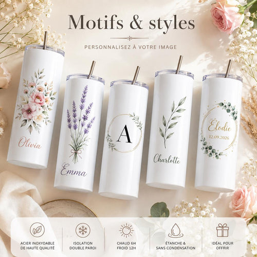Gourde Personnalisée Adulte avec Prénom | Bouteille Personnalisée | Cadeau Femme Homme | Gourde Travail Sport