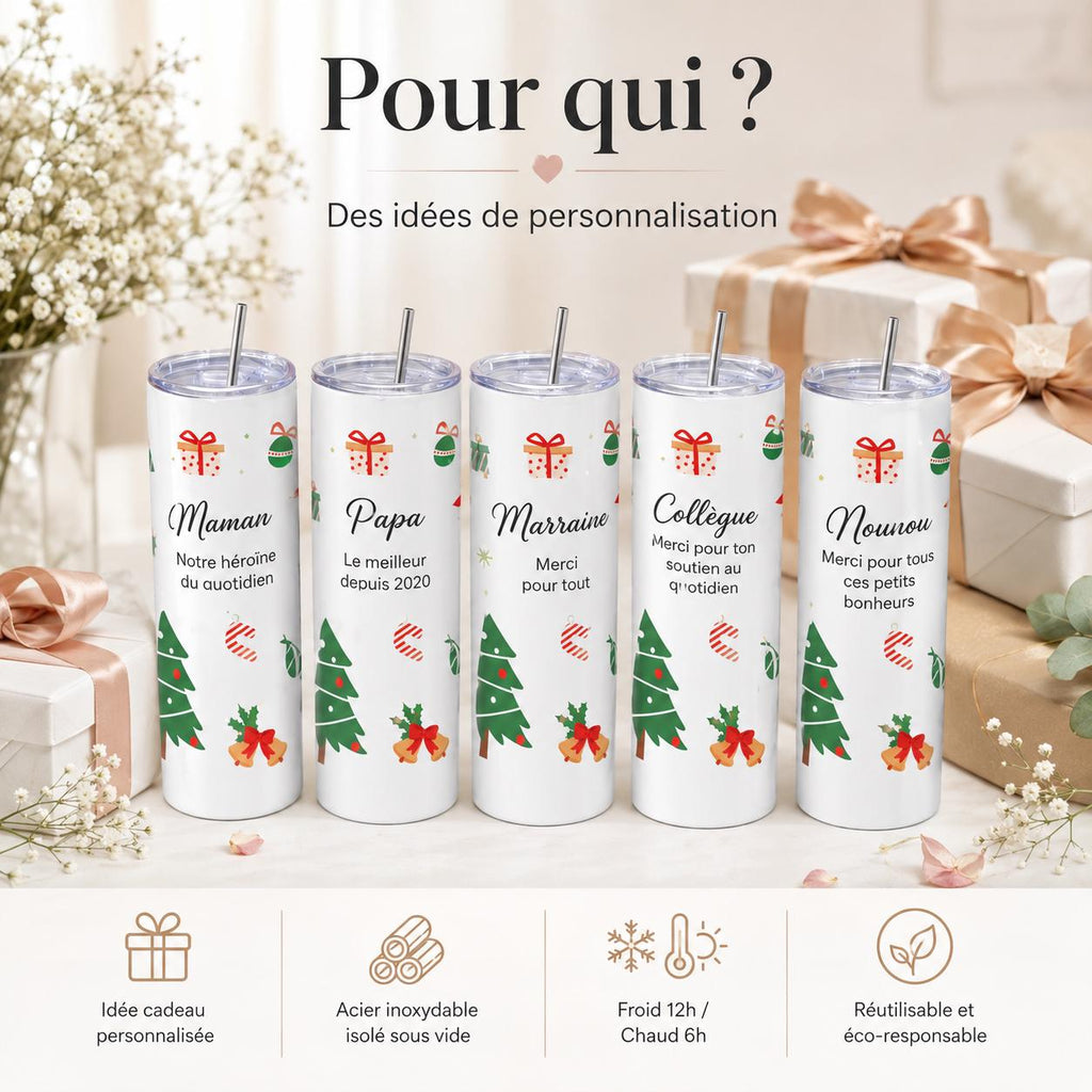 Gourde Personnalisée Adulte avec Prénom | Bouteille Personnalisée | Cadeau Femme Homme | Gourde Travail Sport