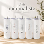 Gourde Personnalisée Adulte avec Prénom | Bouteille Personnalisée | Cadeau Femme Homme | Gourde Travail Sport