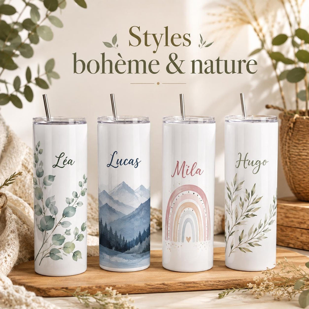 Gourde Personnalisée Adulte avec Prénom | Bouteille Personnalisée | Cadeau Femme Homme | Gourde Travail Sport