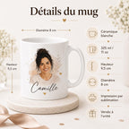 Mug personnalisé prénom et photo – Tasse avatar sur mesure – Cadeau original femme homme anniversaire